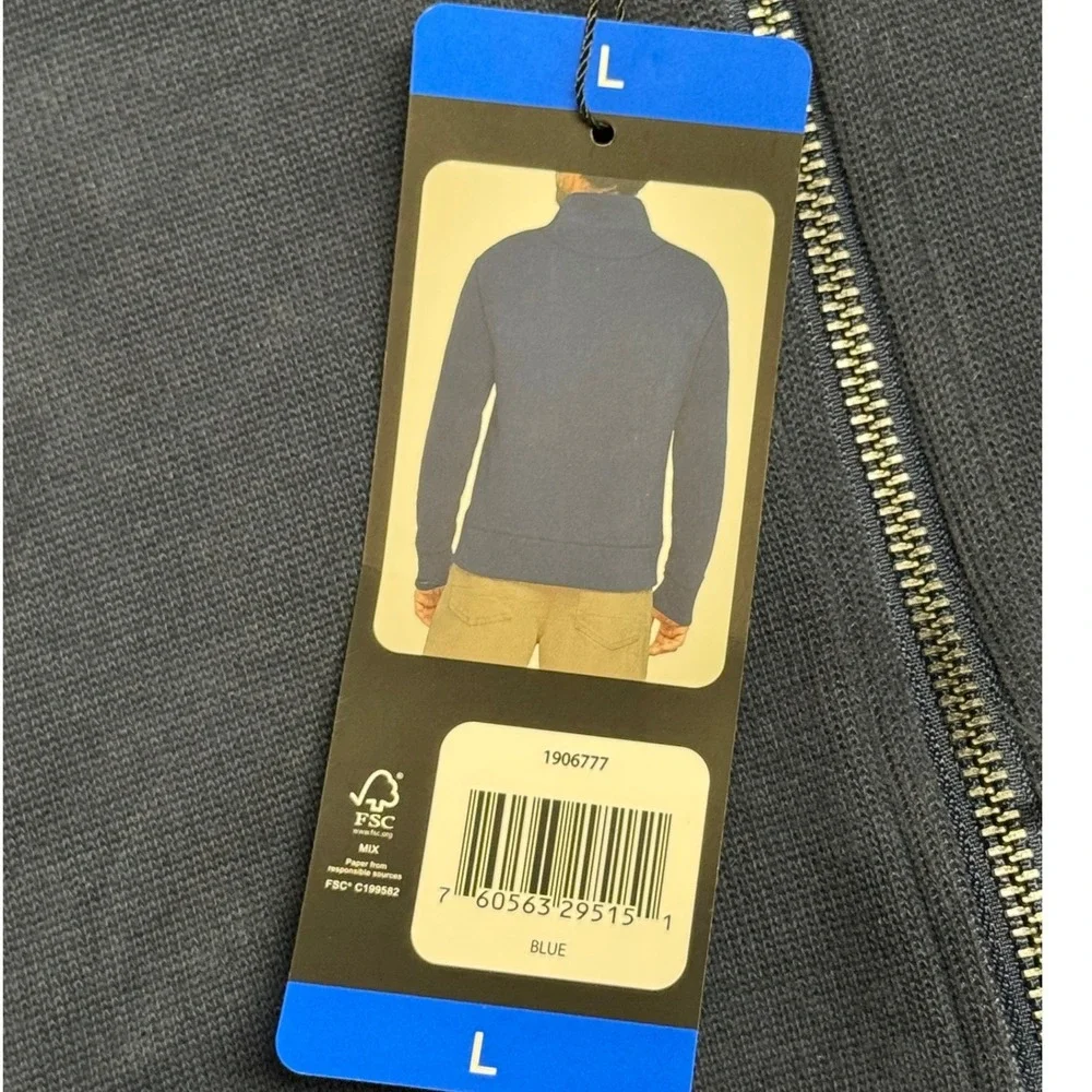 Banana Republic Mens Quarter Zip Pullover Sweatshirt Blue Large 1906777 NEW